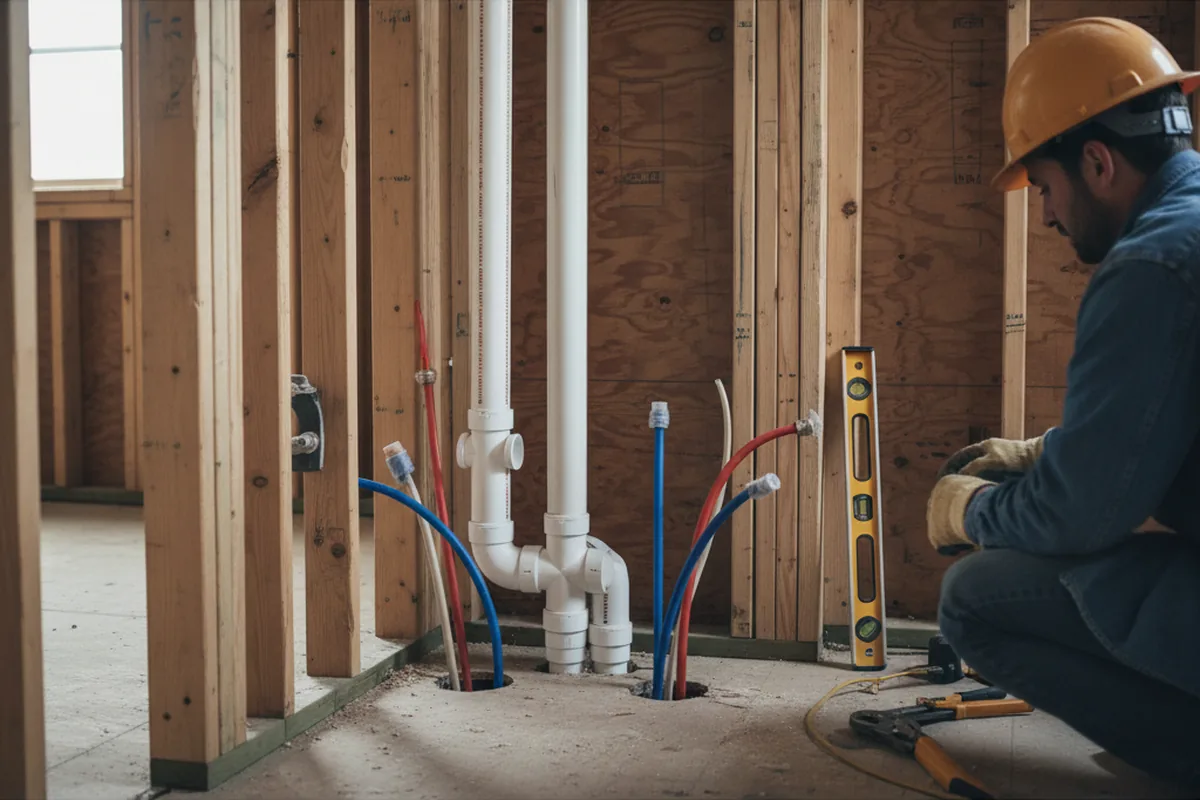 Drain and supply rough-in during Garbage Disposal Repair in Durand